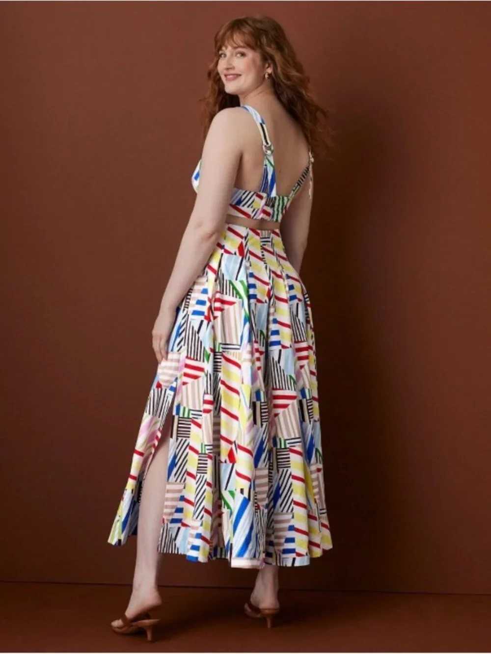 Rosie Assoulin x Target Pleated Poplin Madras Midi Skirt- Sizes 10 & 12